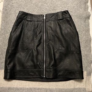 Faux Leather Topshop Black Skirt